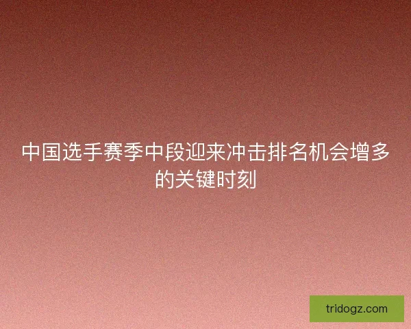 中国选手赛季中段迎来冲击排名机会增多的关键时刻